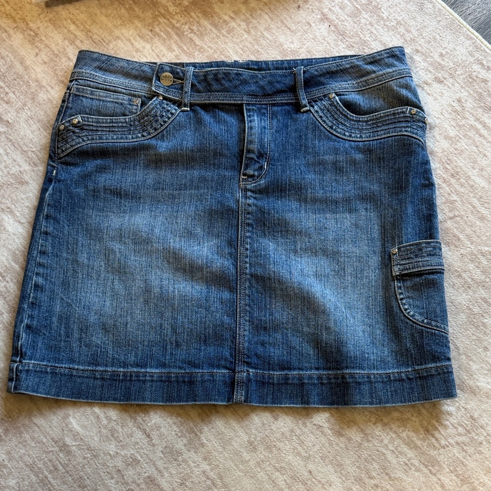 Blanc Noir Dark Blue Mini Skirt